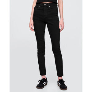 GAP Denim Womens Jeans, Black Stretch High Rise True Skinny Jeans, Sz 0/25S